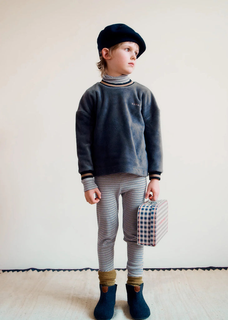 Legging Judd rayures gris/écru - Sélection Caramel à retrouver sur amaetc.com, concept store eco friendly pour enfants