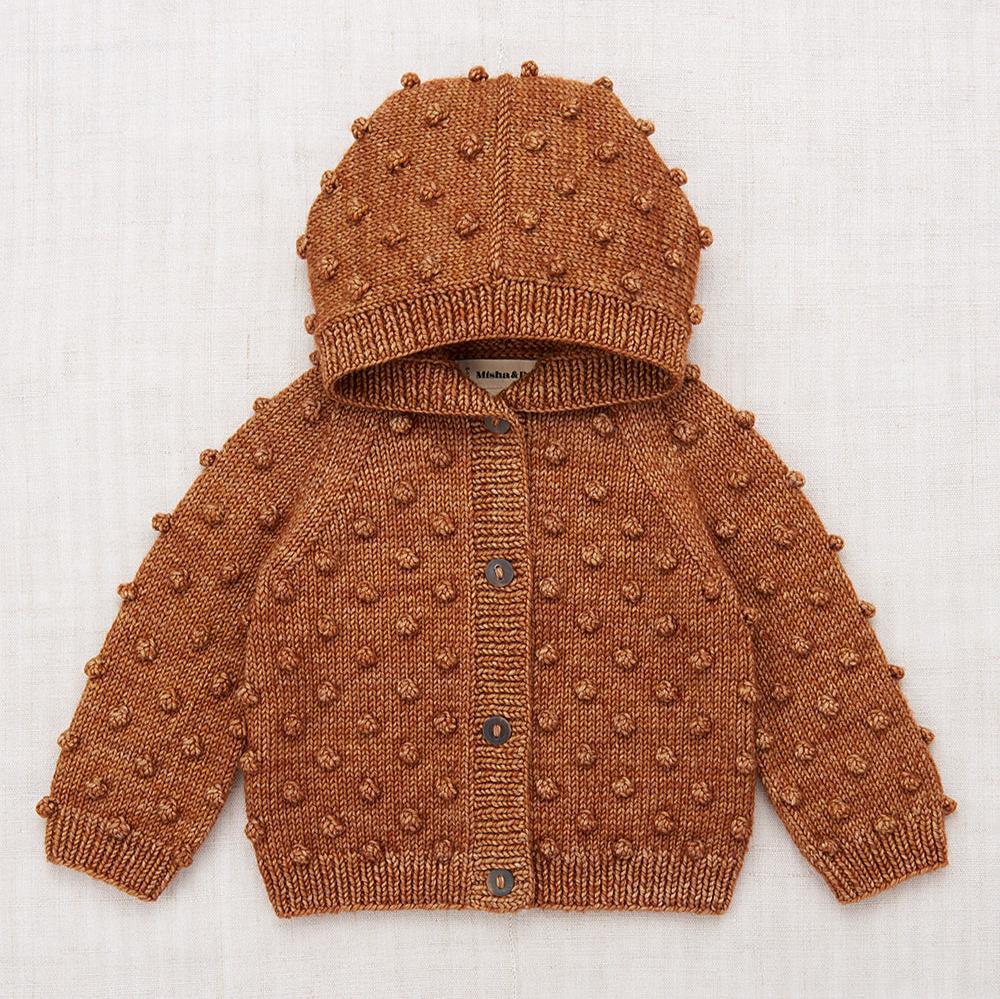 Cardigan Popcorn rose gold - Sélection Misha & Puff à retrouver sur www.amaetc.com, concept store eco friendly pour enfants