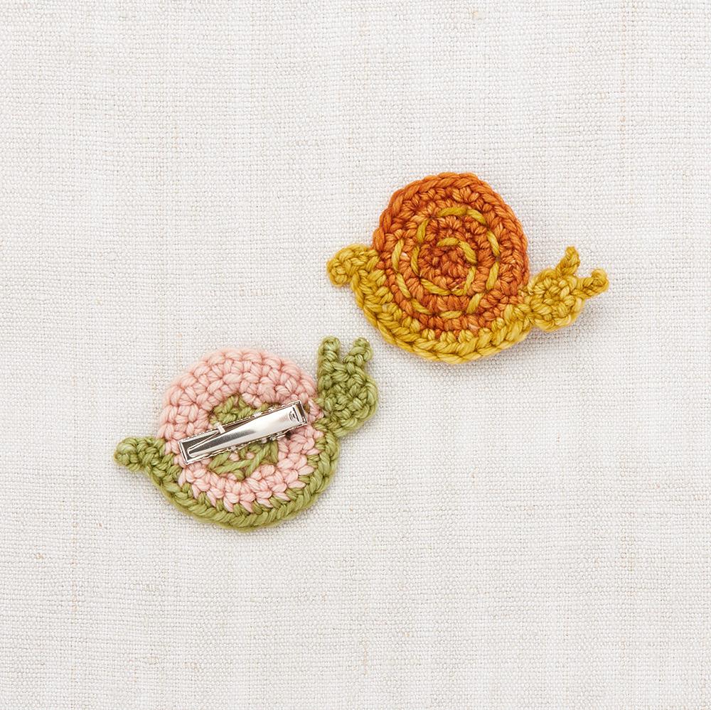 Duo de barrettes Snail faded rose - Sélection Misha & Puff à retrouver sur www.amaetc.com, concept store eco friendly pour enfants