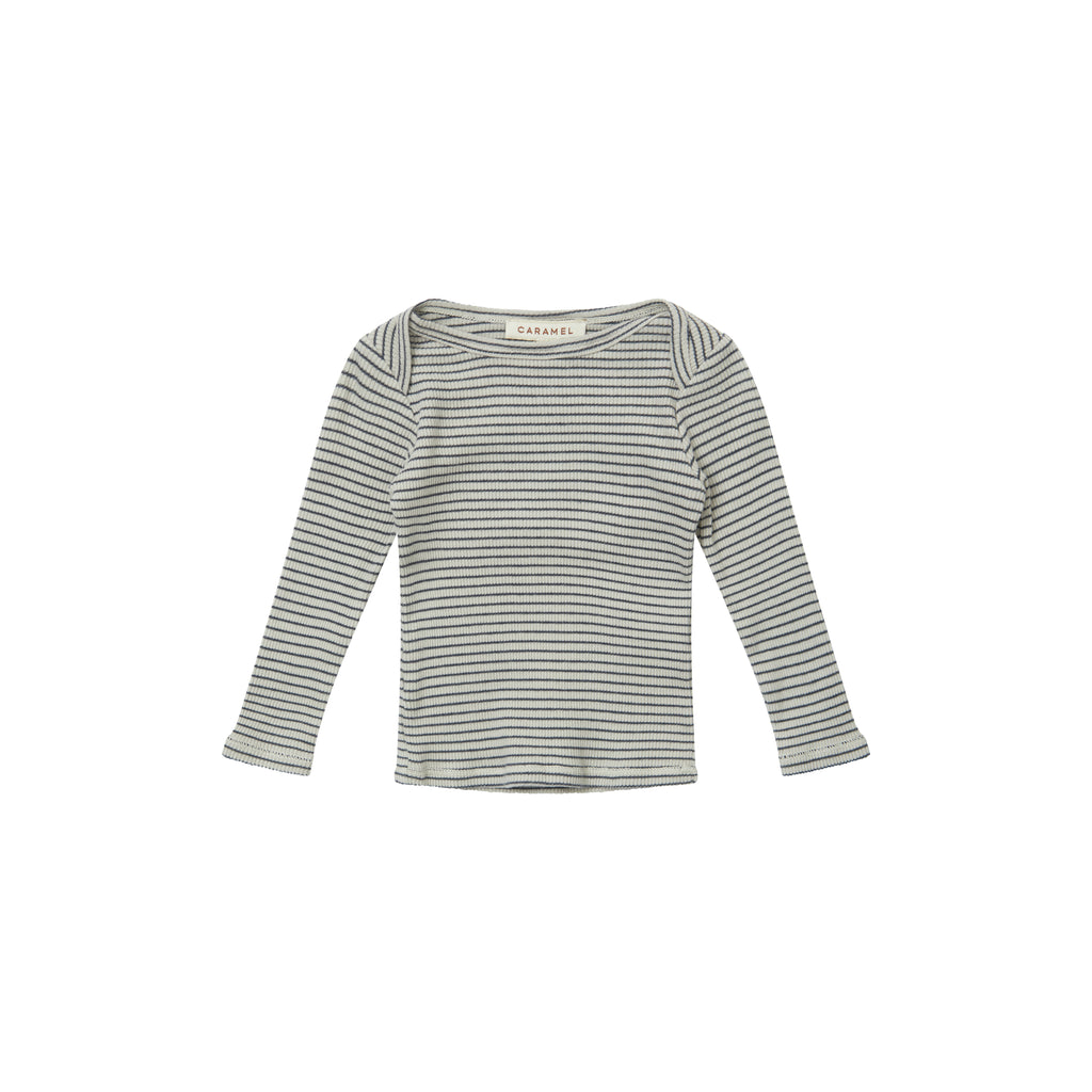 Top Kishon pebble/navy stripe - Sélection Caramel à retrouver sur amaetc.com, concept store eco friendly pour enfants