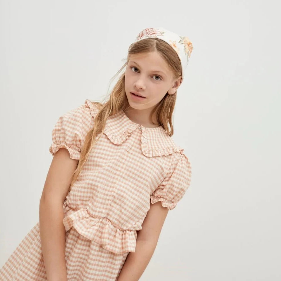 Blouse Petra vichy rose - Sélection The New Society à retrouver sur amaetc.com, concept store eco friendly pour enfants