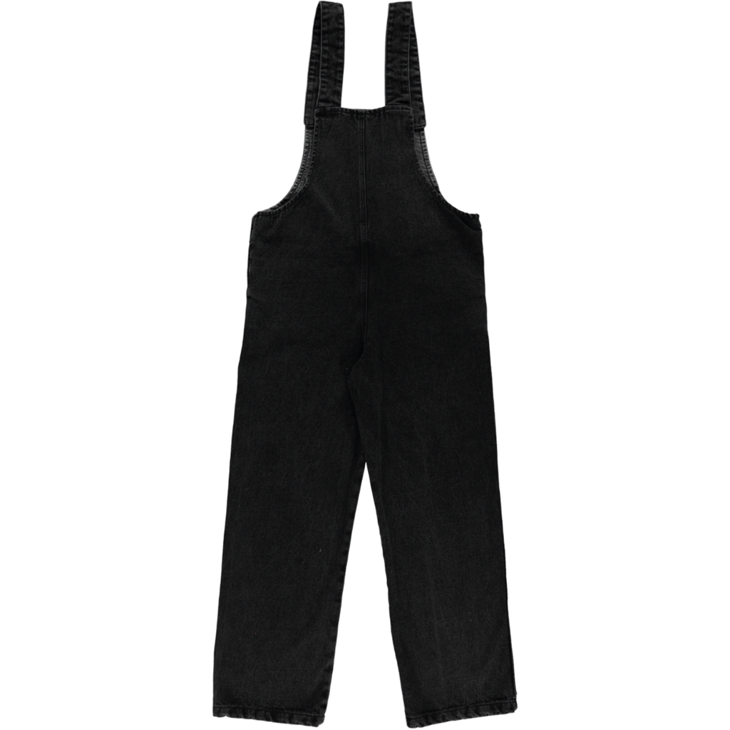 Salopette Quetsche en denim noir en coton 100% biologique - Sélection Poudre Organic à retrouver sur amaetc.com, concept store eco friendly pour enfants